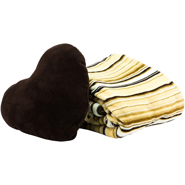 Набір La Nuit Heart Beige плед 140x190 см + подушка 35x35 см