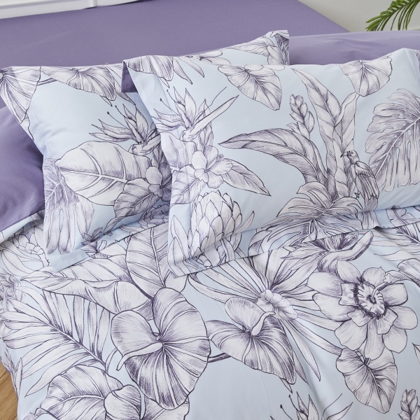 Комплект постільної білизни Mirano 2 білий із бузковим La Nuit 