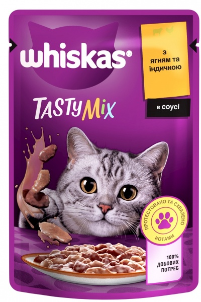 Корм Whiskas Cмачний мікс в соусі із куркою та морквою з ягням 85 г