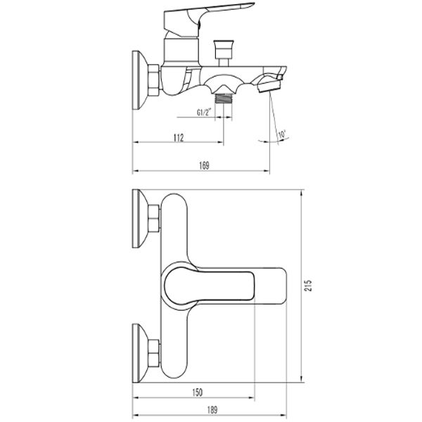 Змішувач для ванни Imprese Kucera 10105