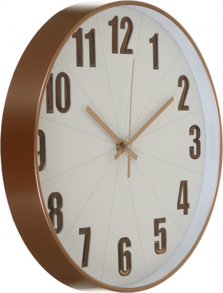 Часы настенные Silent 30 см белый с золотом