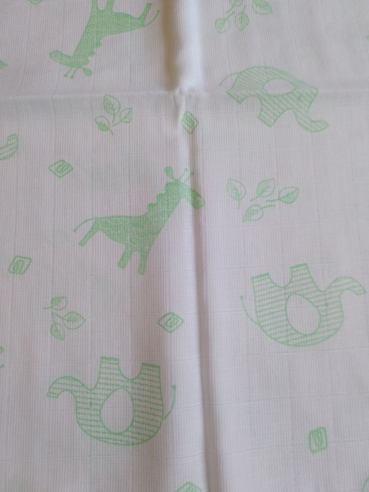 Пелюшки Моя планета муслін К150-8 75x100 см білий із принтом