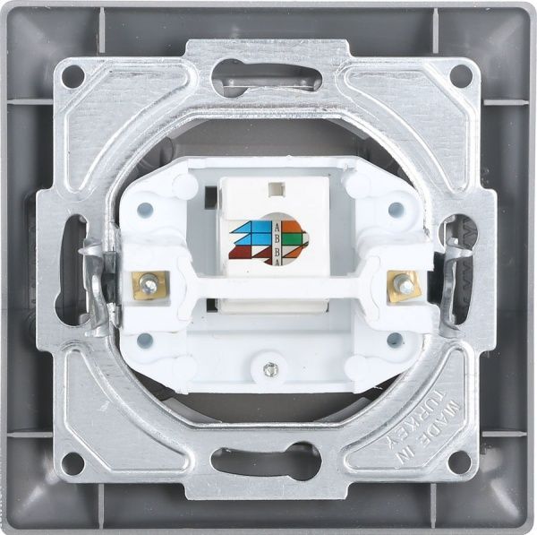 Розетка компьютерная Gunsan Visage серебристый Розетка комп VISAGE
