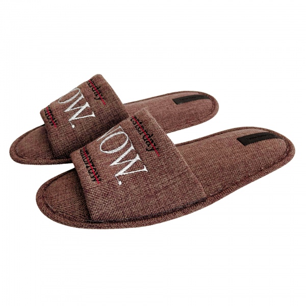 Тапки домашние чоловічі HS-VL з вишивкою рогожка моно 9290 р.40/41 коричневый 
