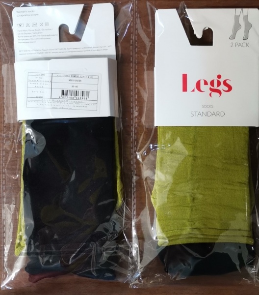 Набір шкарпеток жіночих Legs G05 SOCKS BAMBOO р.36-40 чорний/зелений 2 шт.