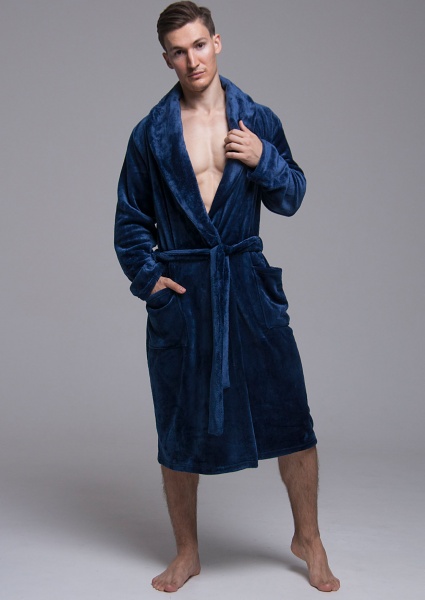 Халат чоловічий Roksana Assorty №1202/90055 р. 48 темно-синій