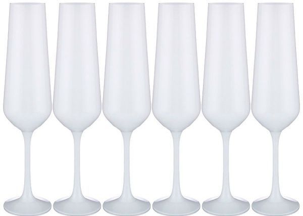 Набор бокалов для шампанского Sandra 200 мл 6 шт белый Bohemia