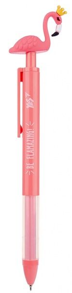 Ручка масляна YES Caribbean flamingo з короною 0,7 мм колір в асортименті 412002 