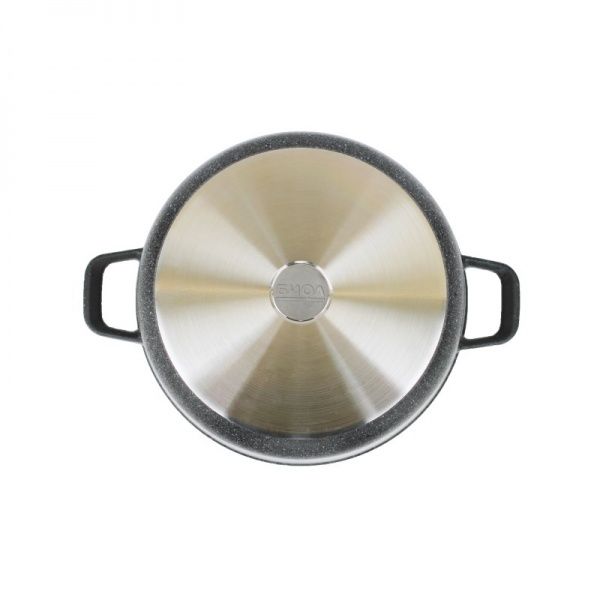 Кастрюля с крышкой с антипригарным покрытием 4 л Гранит Грей К404РС Biol