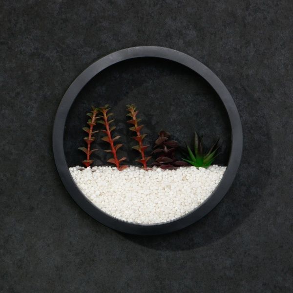 Декор настенный Nature круглый 25x25 см черный 