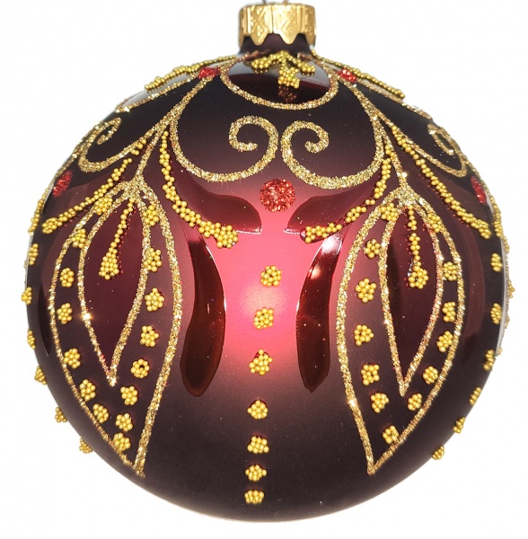 Куля новорічна Туреччина 100 мм червоний 9212