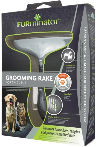 Гребінець-граблі FURminator для собак та котів з обертовими зубцями 691664