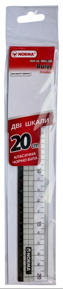 Линейка 20 см прозрачная 9004-20N NORMA