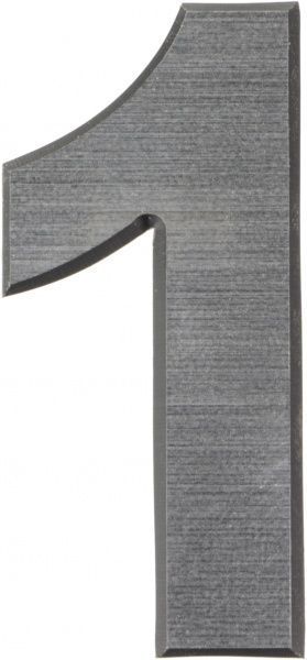 Цифра 1 пластик срібний 50 мм