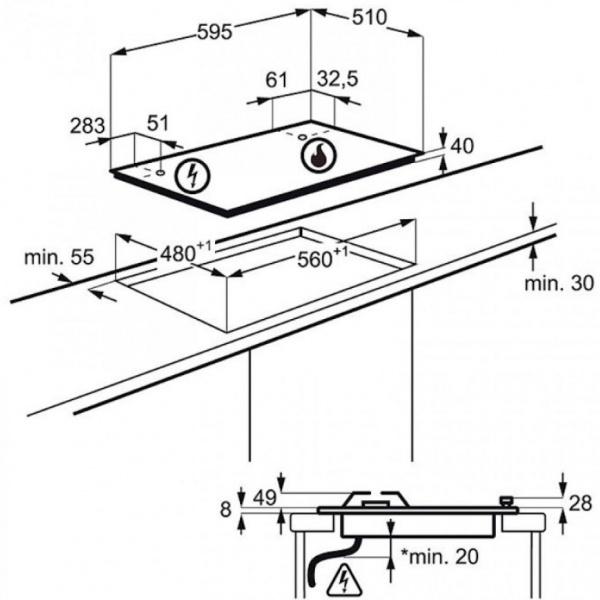 Варочная поверхность Electrolux GPE263MW