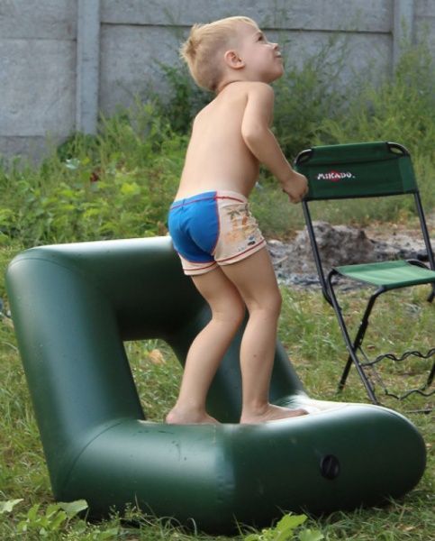 Крісло надувне для човна Ладья ПВХ ЛКН 310-330 зелений