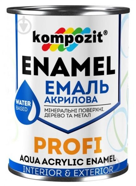 Эмаль Kompozit акриловая Profi красный глянец 0,8л