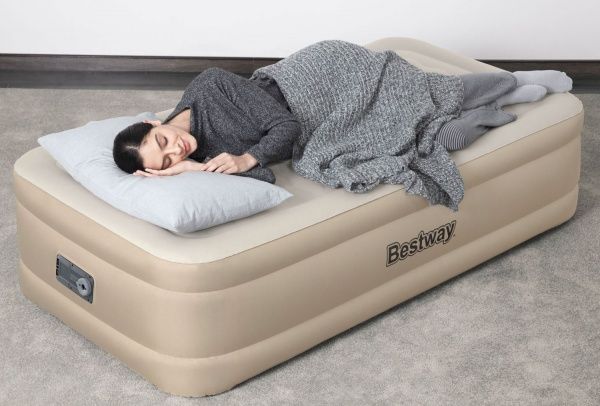 Матрац надувний Bestway Twin со встроенным электронасосом 191х97 см бежевий 10604773
