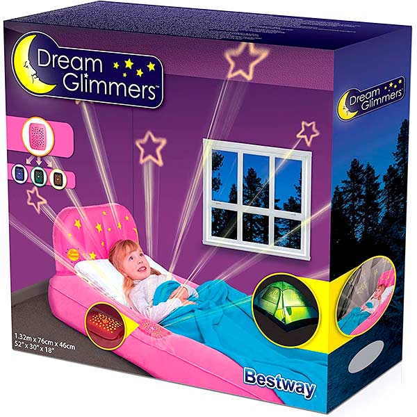 Ліжко Bestway надувне дитяче зі світильником Dream Glimmers 132х76 см в асортименті