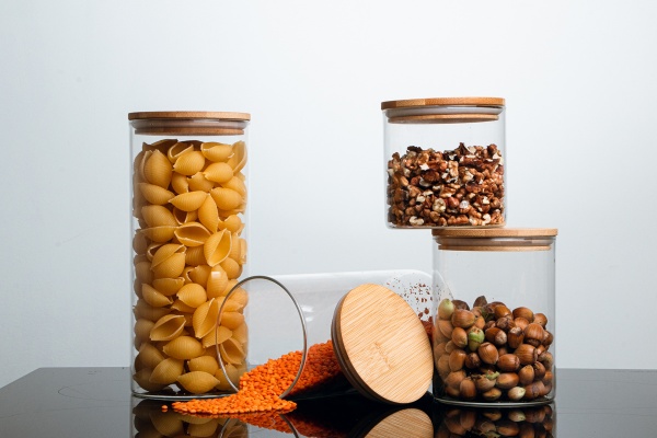 Ємність скляна з дерев'яною кришкою VT-7113 1300 мл Vittora