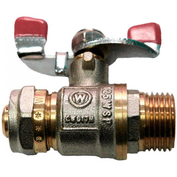 Кран шаровой металлопластиковый наружный WING 20x3/4'