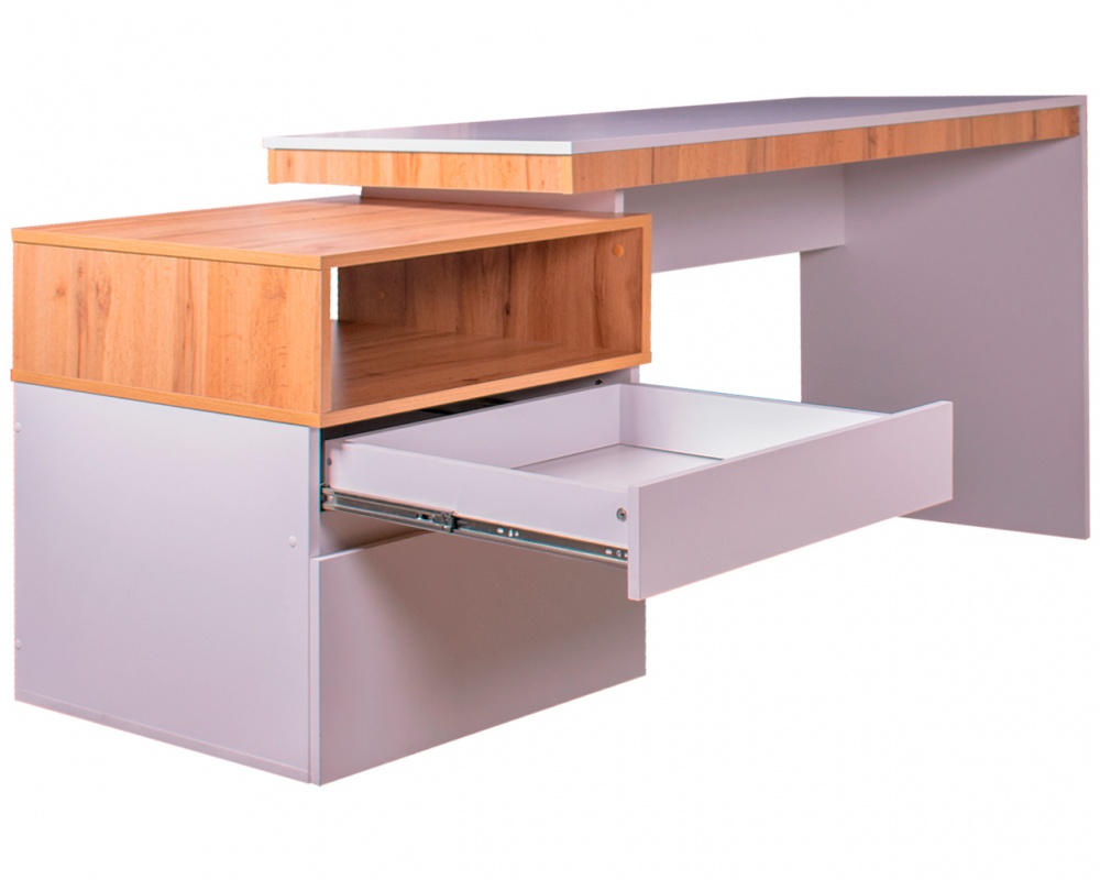 Стол письменный DC РИНО 750х1600х600 мм нимфея альба/дуб тахо/нимфея альба