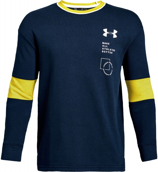 Свитшот Under Armour Rival Terry Crew 1333035-408 р. S синий