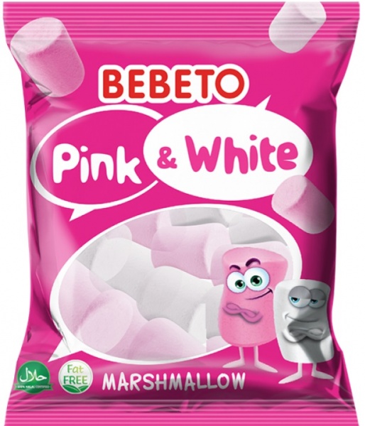 Маршмелоу BEBETO Білий та Рожевий 12 шт 60 г 