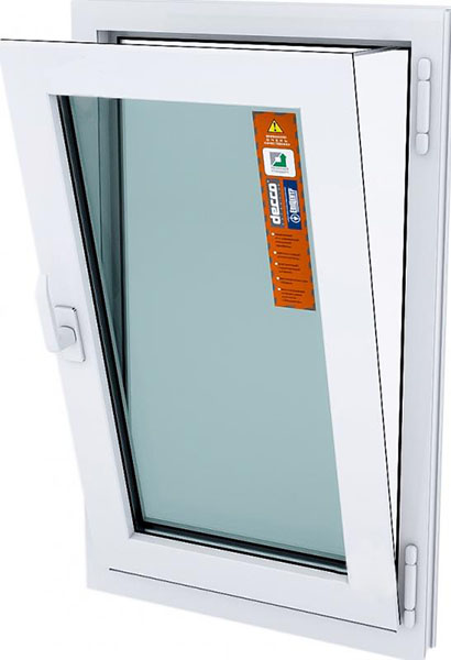 Вікно поворотно-відкидне DECCO 60 600x1000 мм праве