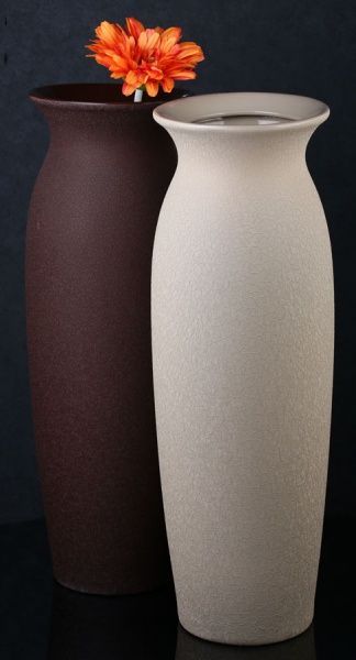 Ваза керамическая бежевая Луиза шелк 68 см