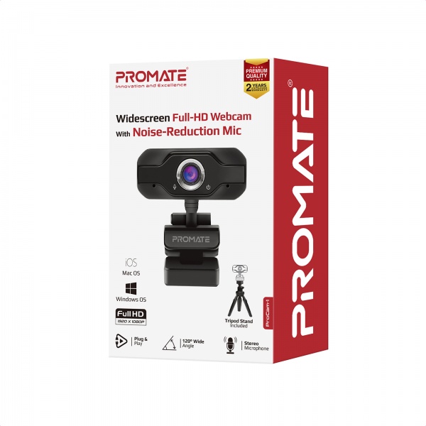 Веб-камера Promate ProCam-1 FullHD USB Black (procam-1.black)