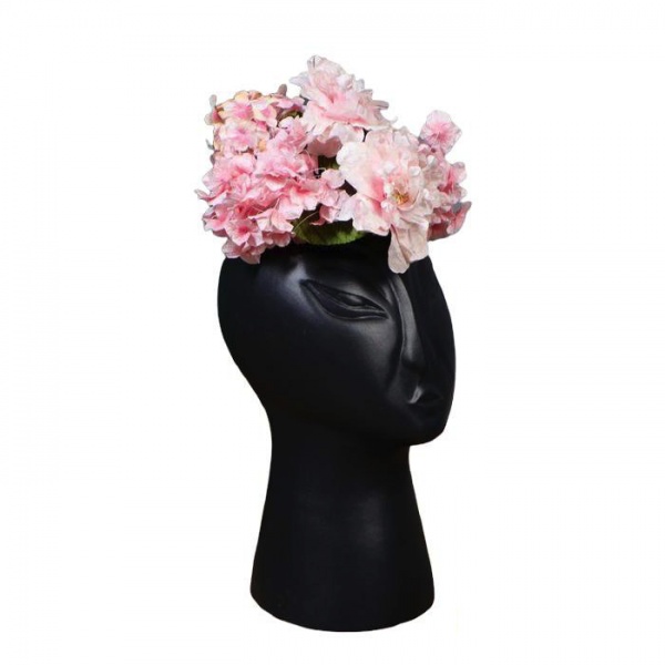 Ваза керамическая Nana ceramics Голова 43 см черный муар 