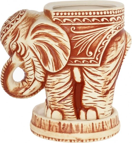 Кашпо керамічне Слон М фігурний 1,8л бежевий із коричневим 