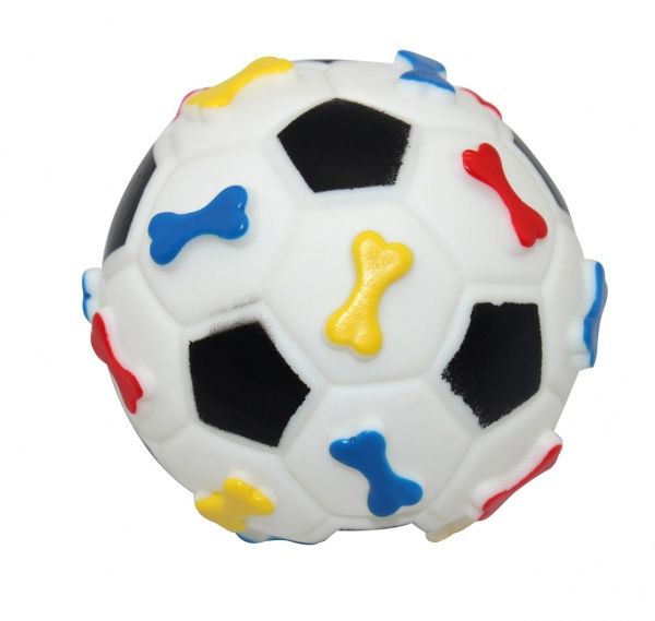 Игрушка ZooMax вінілова Мяч футбольний з кісточкою 7 см EV070