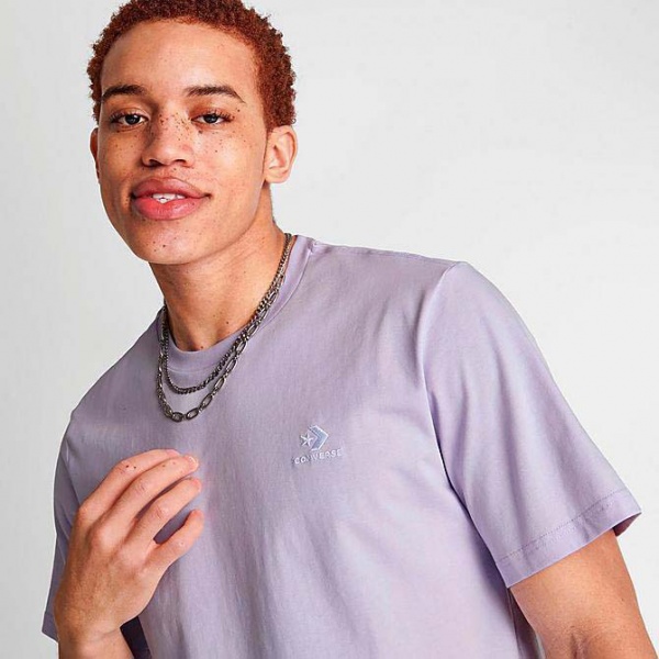 Футболка Converse CONVERSE GO-TO EMBROIDERED STAR CHEVRON TEE 10023876-533 р.S фіолетовий