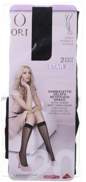 Гольфы женские ORI Star Star 20 Den Nero черный 1 шт. 