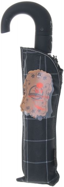 Зонт Узор прямоугольный, складной, автомат черный 