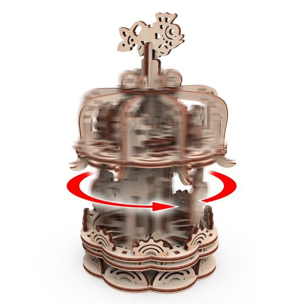 Дерев'яний 3D-конструктор Mr.Playwood Карусель S механічна 10404