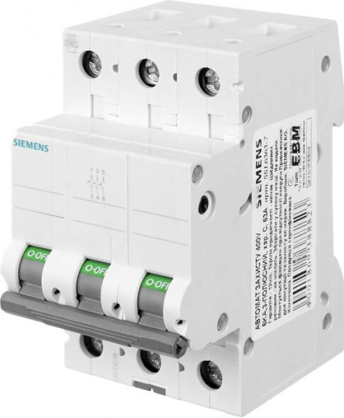 Автоматичний вимикач Siemens 3p C 6A 6кА 400V 5SL6306-7