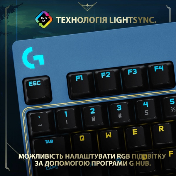 Клавиатура Logitech G PRO Mechanical Keyboard League of Legends Edition - LOL-WAVE2 USB (920-010537) 