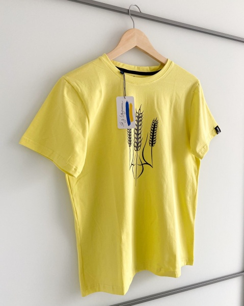 Футболка Герб України з колосками р.S жовтий