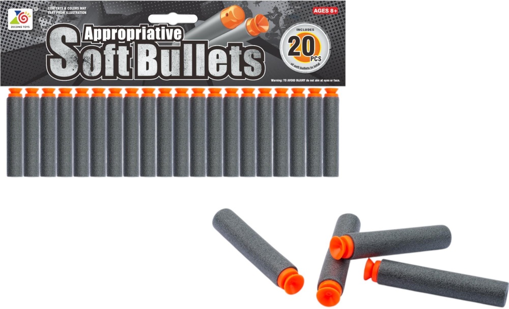 Набір м’яких куль Zecong Toys з присоскою для помпової зброї 20 шт. 02*20