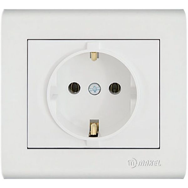Розетка із заземленням Makel Manolya білий 41001028