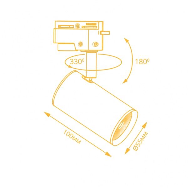 Трековий прожектор LightMaster MLT101-TR MR16 35 Вт чорний 997967