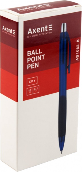 Ручка кулькова Axent автоматична City 0.7 мм синя (AB1082-02-A) 