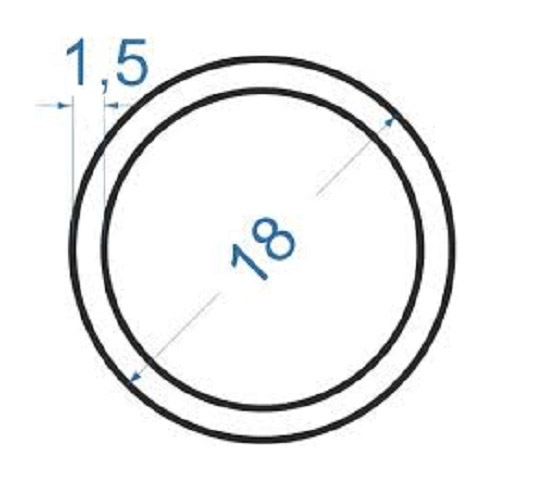 Труба алюміній Braz Line 18х1,5 мм серебро 1 м d18x1,5x1000мм
