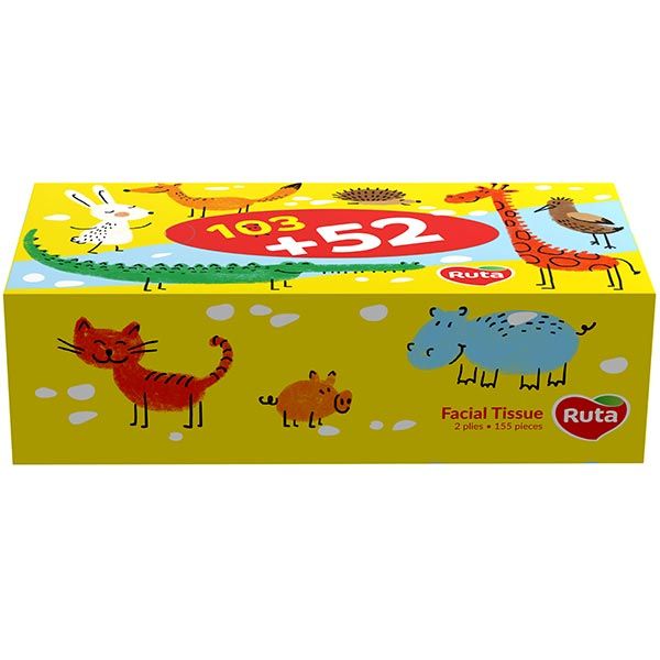 Салфетки столовые в коробке Ruta Kids пенал 155 шт.