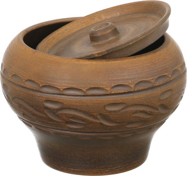 Горщик для запікання 1,4 л димлений різьблений