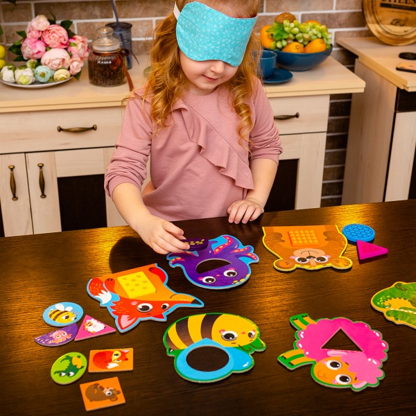 Игра-сортер Vladi Toys Деревянная мозаика Зверята ZB2002-05