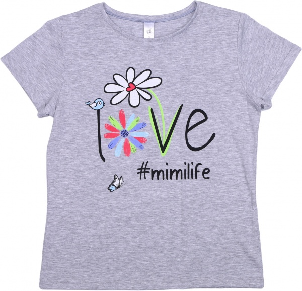 Футболка жіноча Trio р.M сірий із принтом